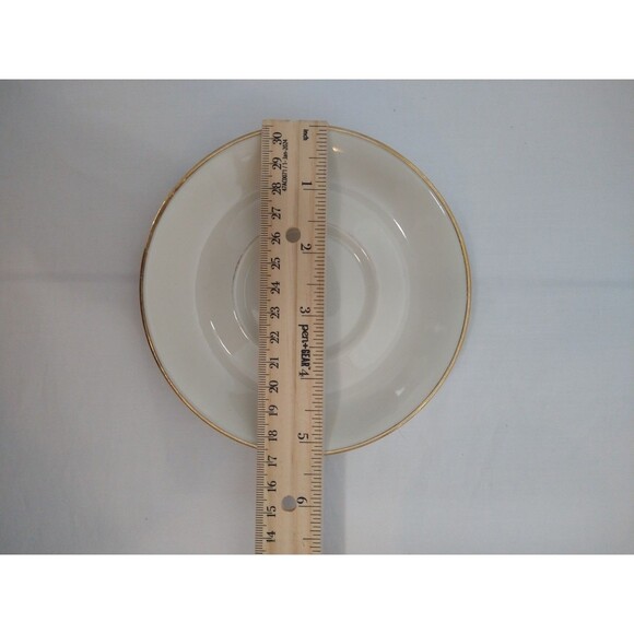 VTG Air France Pillivuyt? Porcelain Teacup and Saucer Ivory Cream with Gold Rim - Picture 9 of 14